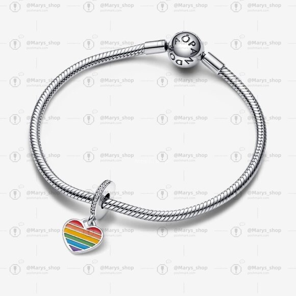 Pandora Pride Rainbow Heart Dangle Charm - Picture 2 of 2